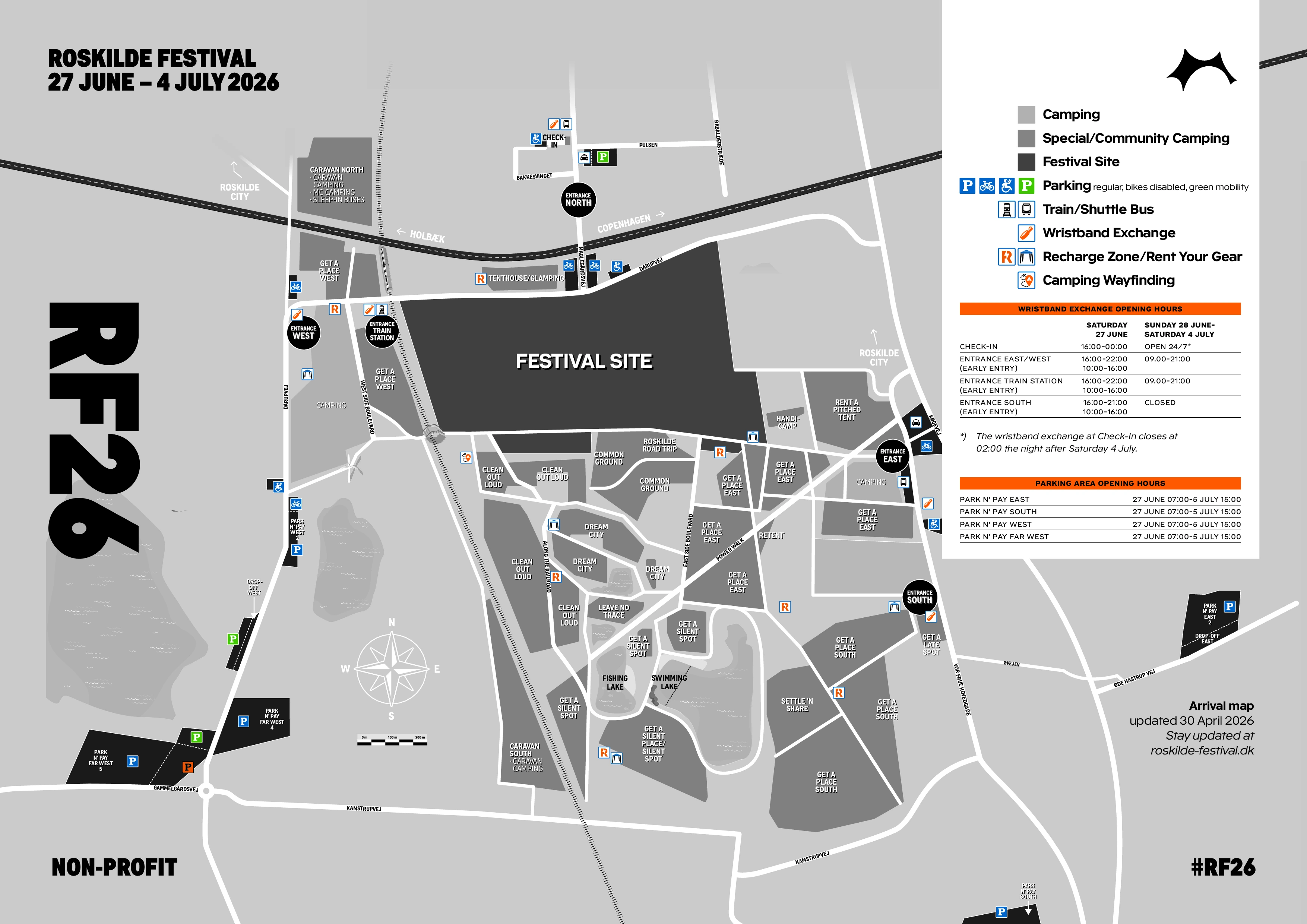 Roskilde Festival 2026 arrival map