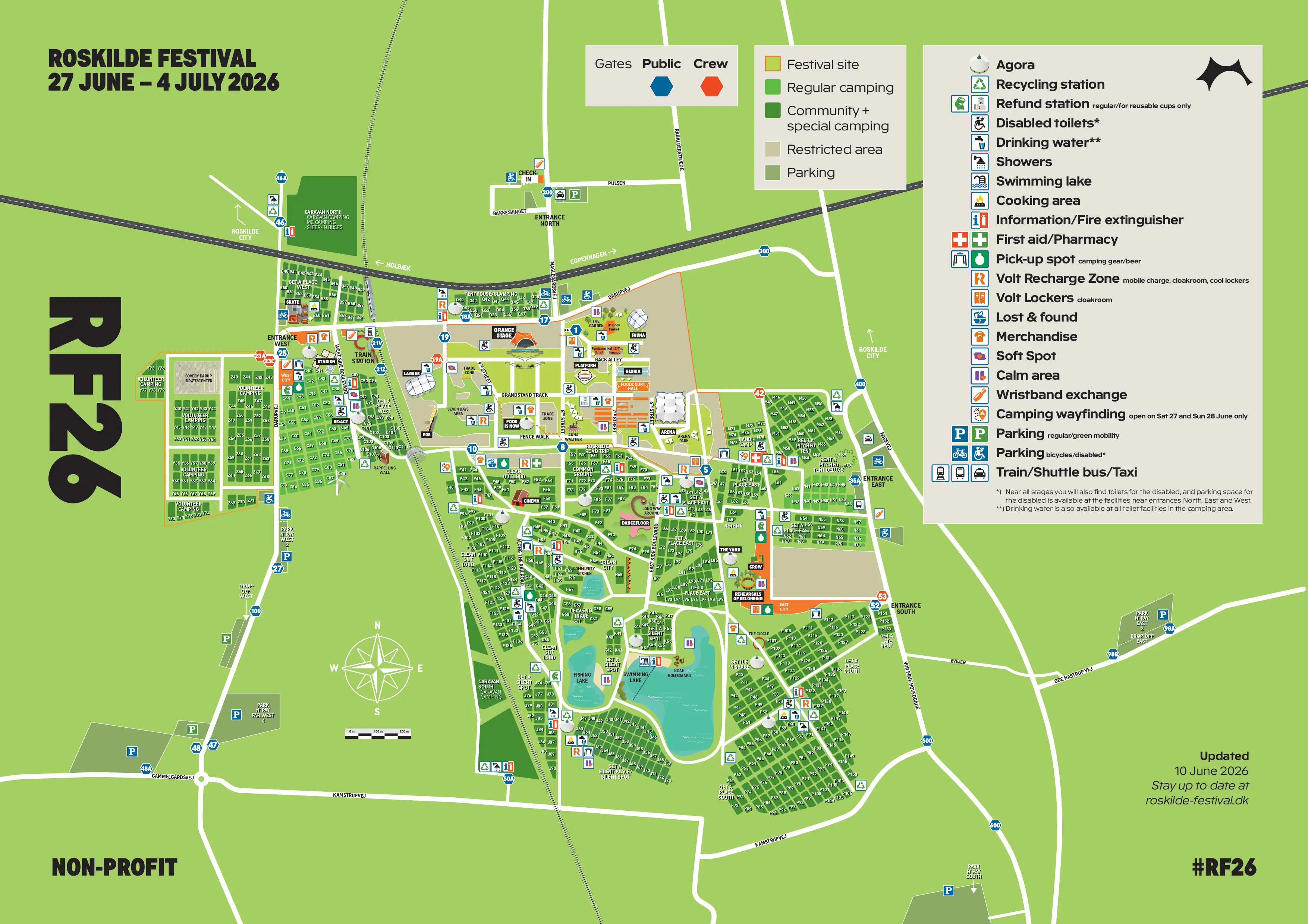 Roskilde Festival 2026 arrival map